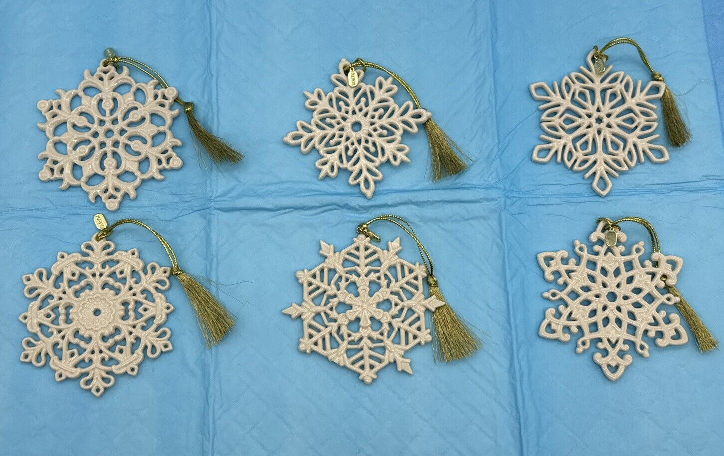 LOT OF 6 Lenox Snow Fantasies Snowflake Ornament Brand New 1st Quality NO BOX