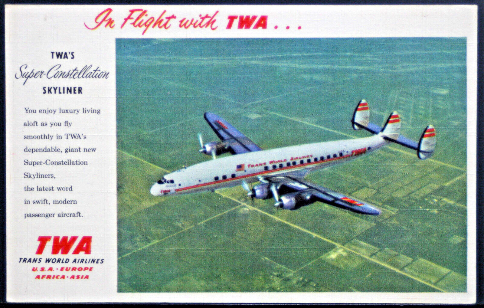 TWA Super Constellation Skyliner  PC2554