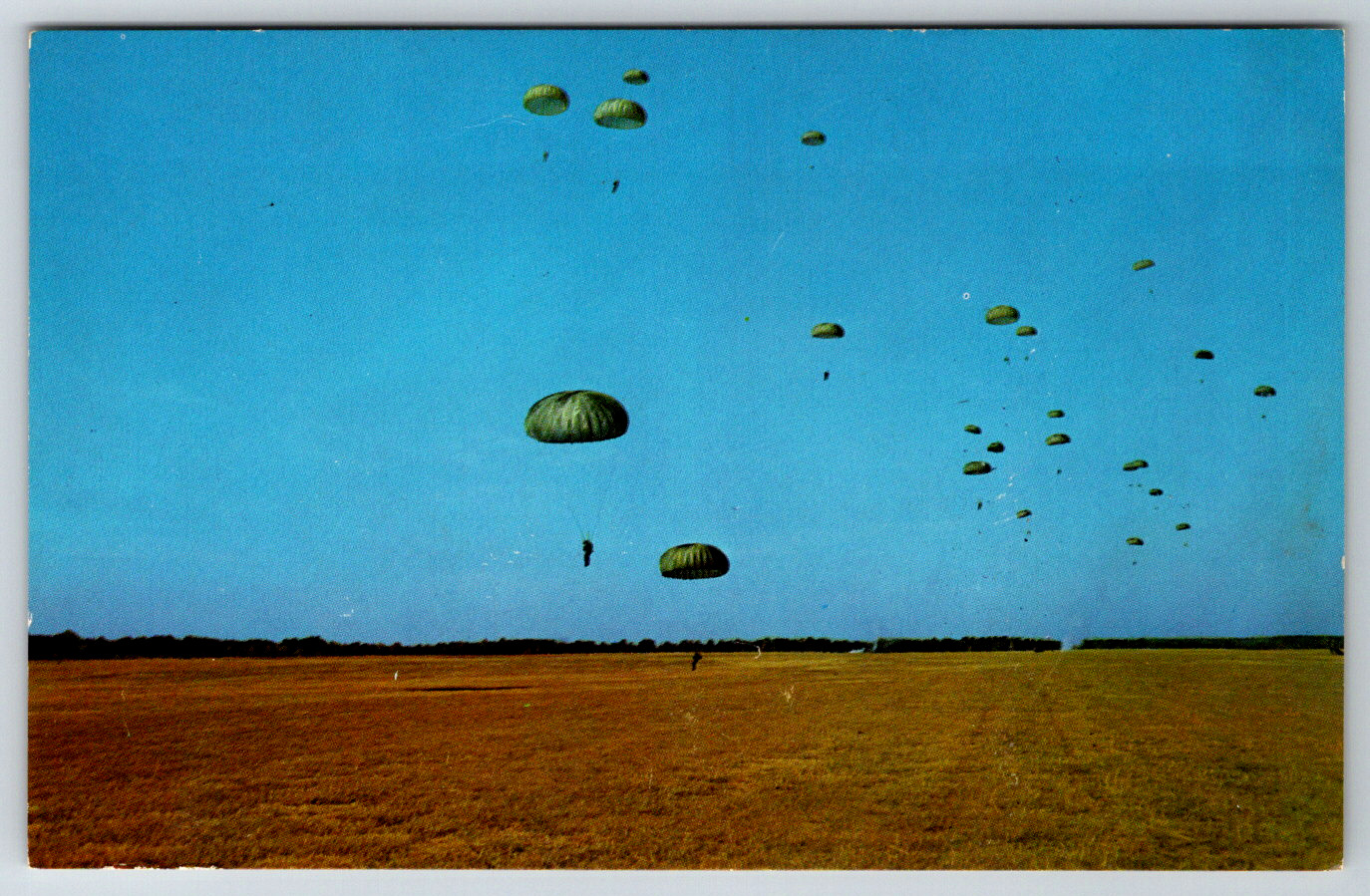 c1960s Parachute Jump Fryar Field Alabama US Army Infantry Vintage Postcard