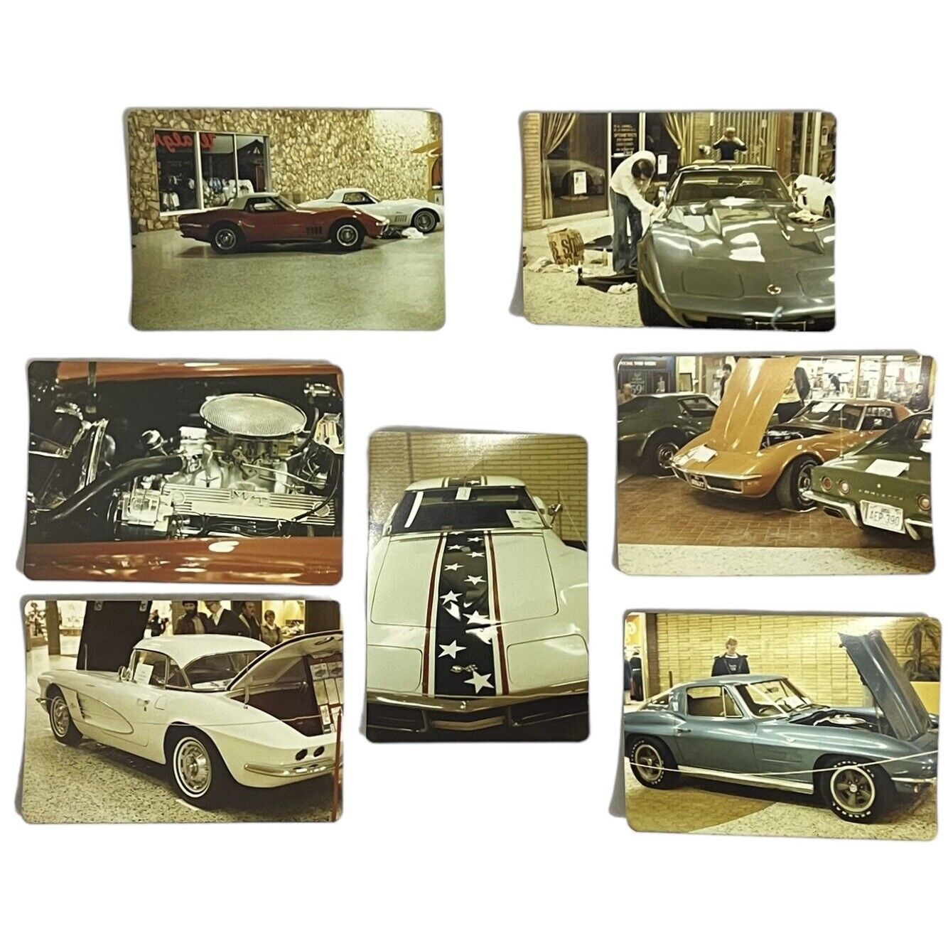 Vintage 1970's Corvette Car Show 3.5 x 5 Photo Lot of 7 C1 C2 C3 1961 1963 1969