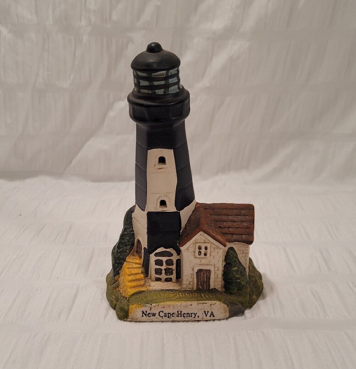 New Cape Henry Virginia Beach Lighthouse VA Ceramic Figurine Nautical Coastal