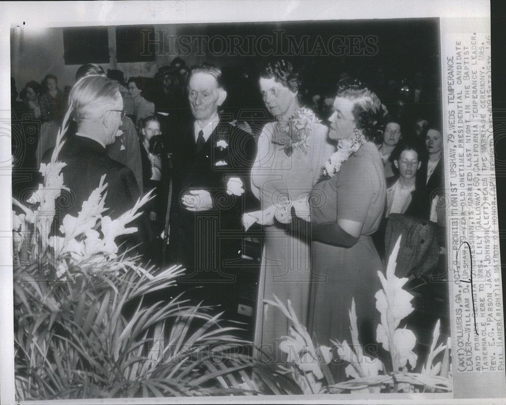 1946 Press Photo William Upshaw Lily Galloway Wedding - dfpb40751