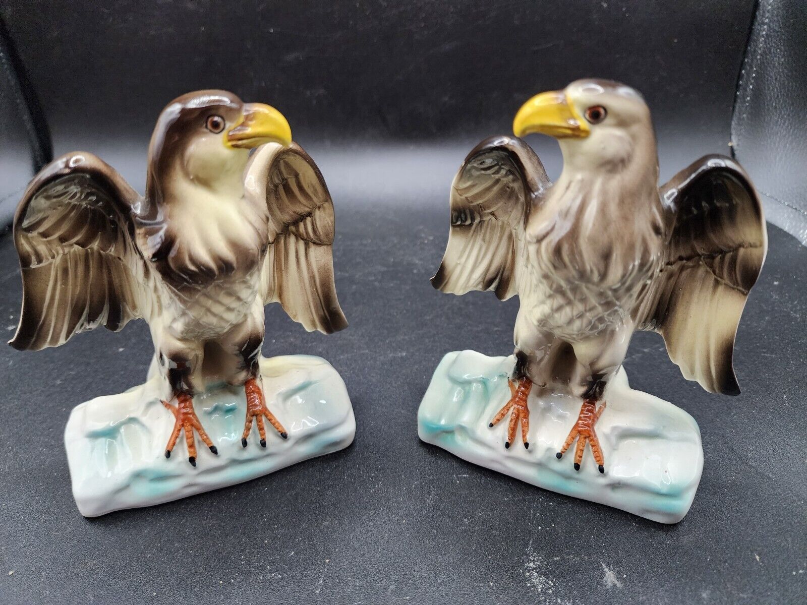 Majestic Ceramic Eagle Pair - 1950s Vintage MB Daniels & Co, Made In Japan