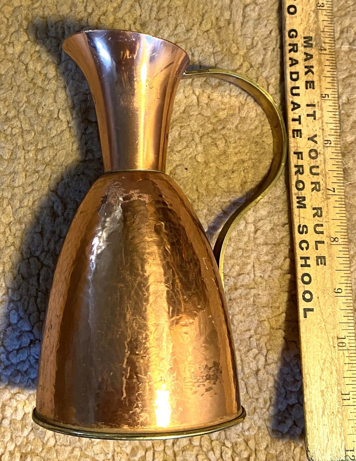 Small Vintage Texturized Coppertone Pitcher (CU468)
