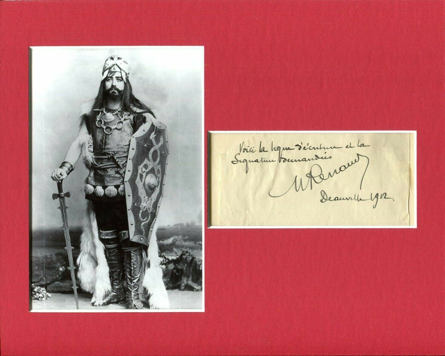 Maurice Renaud French Opera Baritone Singer Rare Signed Autograph Photo Display