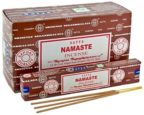 Satya Sai Baba NAMASTE Incense Sticks Agarbatti 1 box 15g From India