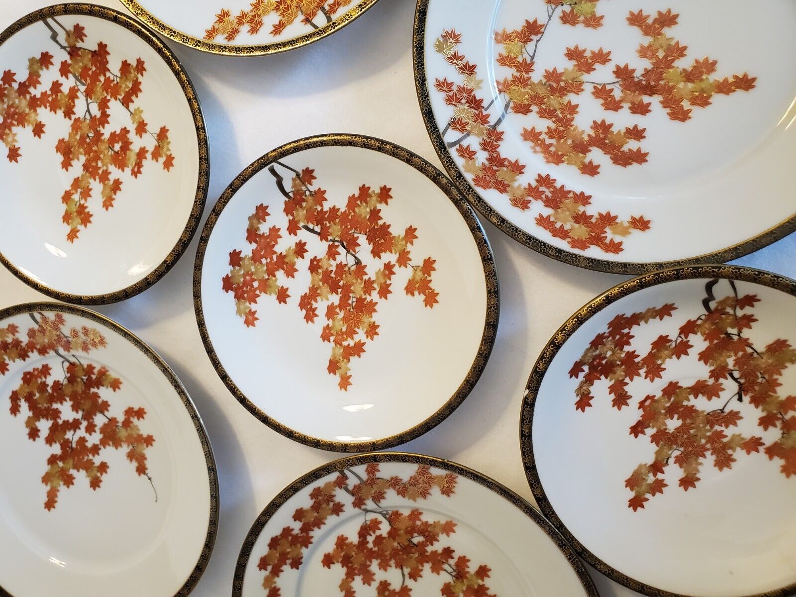 Antique Satsuma Meiji Period Eggshell Saucers and Snack Plates (lot of 18)