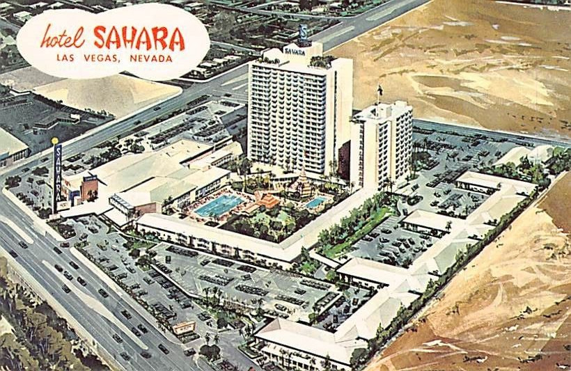 Postcard NV: Hotel Sahara Aerial View, Las Vegas, Nevada, Unposted, 1960\'s
