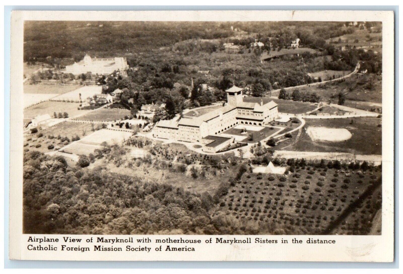 Airplane View Of Maryknoll Motherhouse Ossining New York NY RPPC Photo Postcard