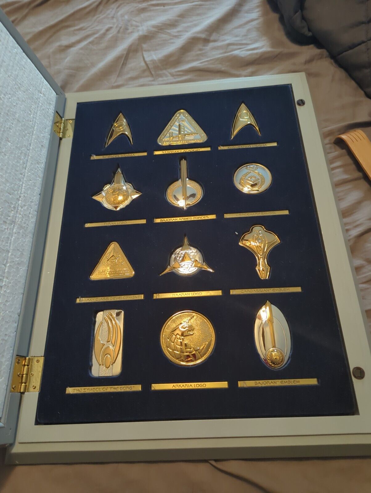 Franklin Mint Star Trek Insignia Badges  .925 Silver/24k Gold Super Rare Set #2