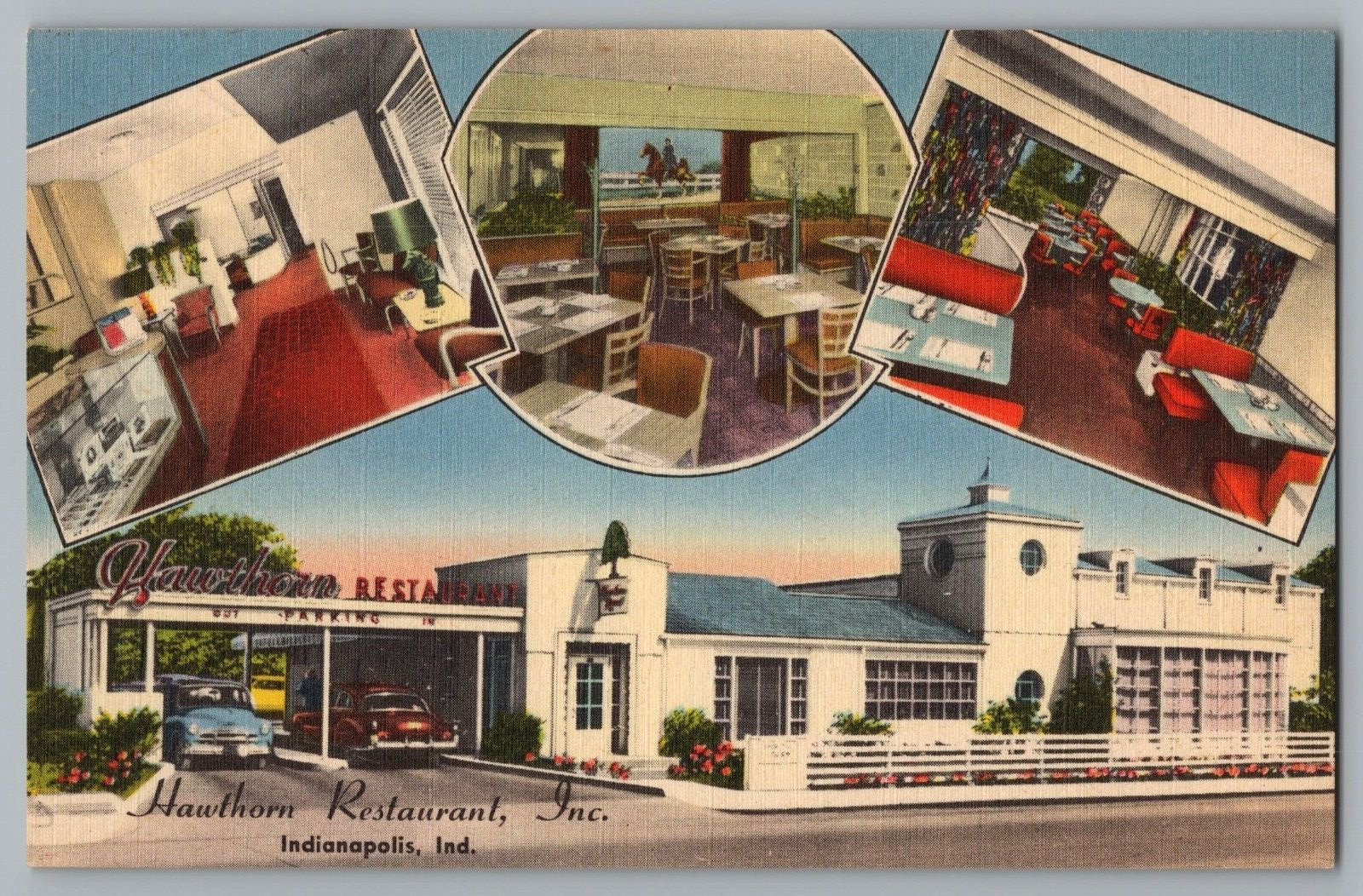 Postcard Multi View Hawthorn Restaurant, Indianapolis, Indiana