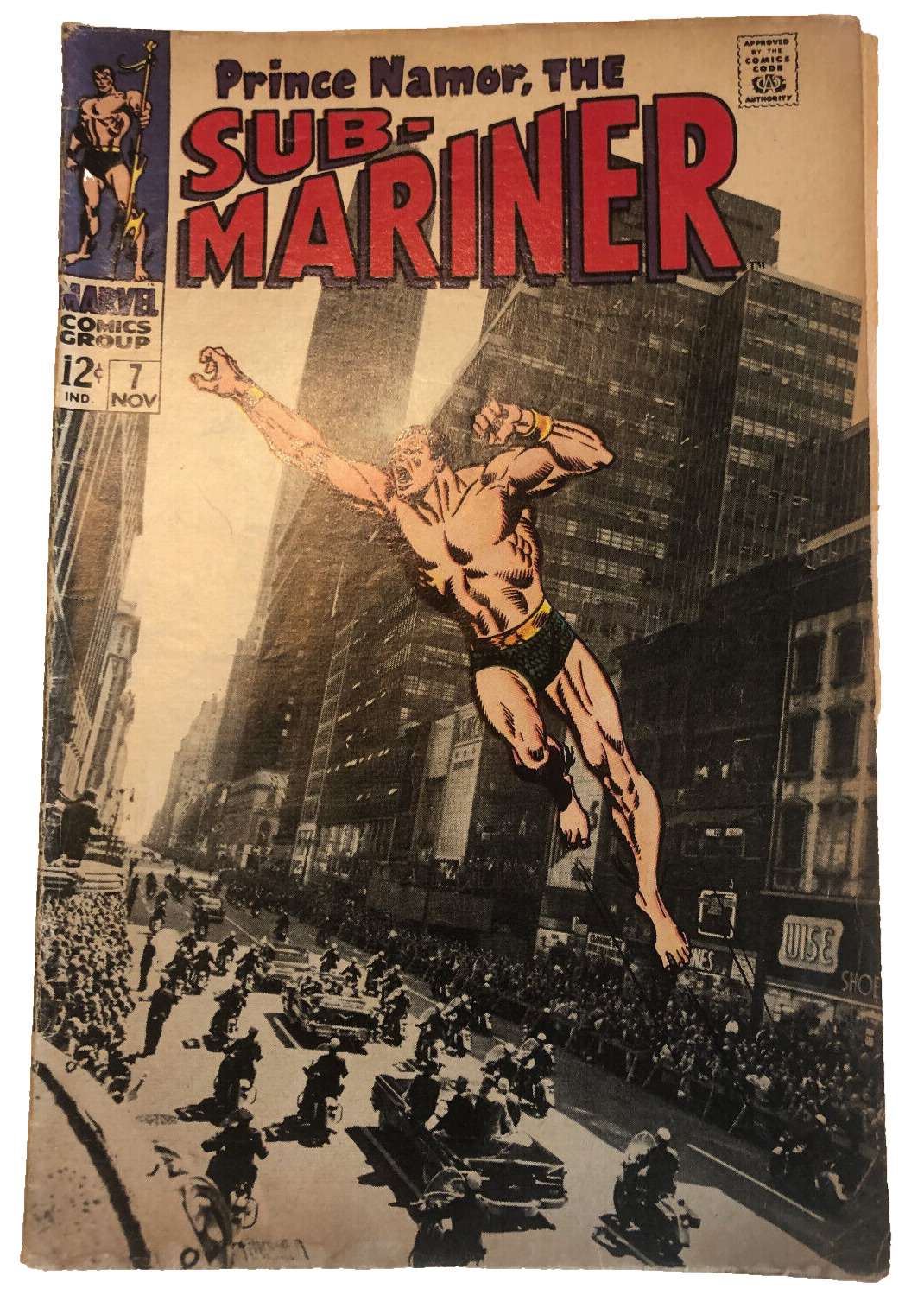 Marvel Comic Prince Namor The Sub-Mariner #7 November 1968 Vintage Original