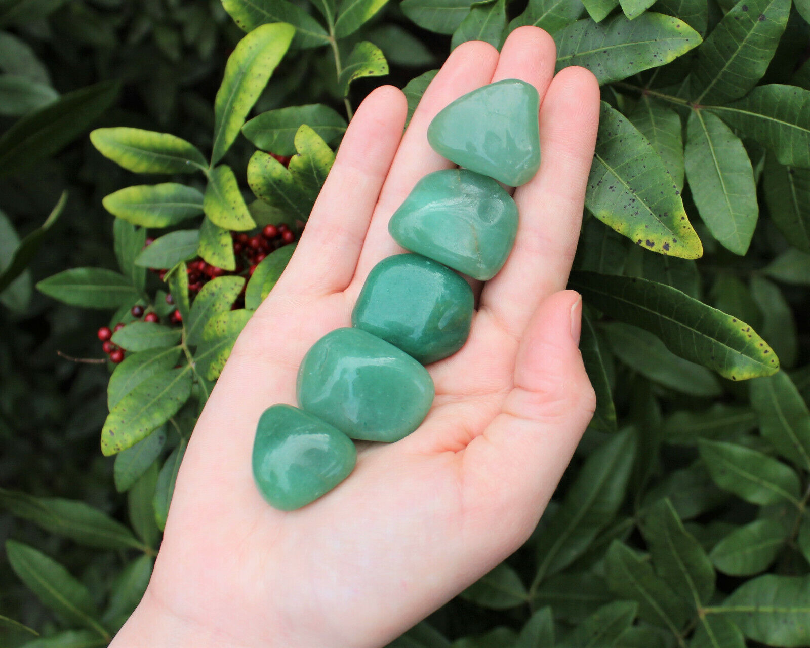5 Green Aventurine Tumbled Stone: Crystal Healing Reiki Gemstone