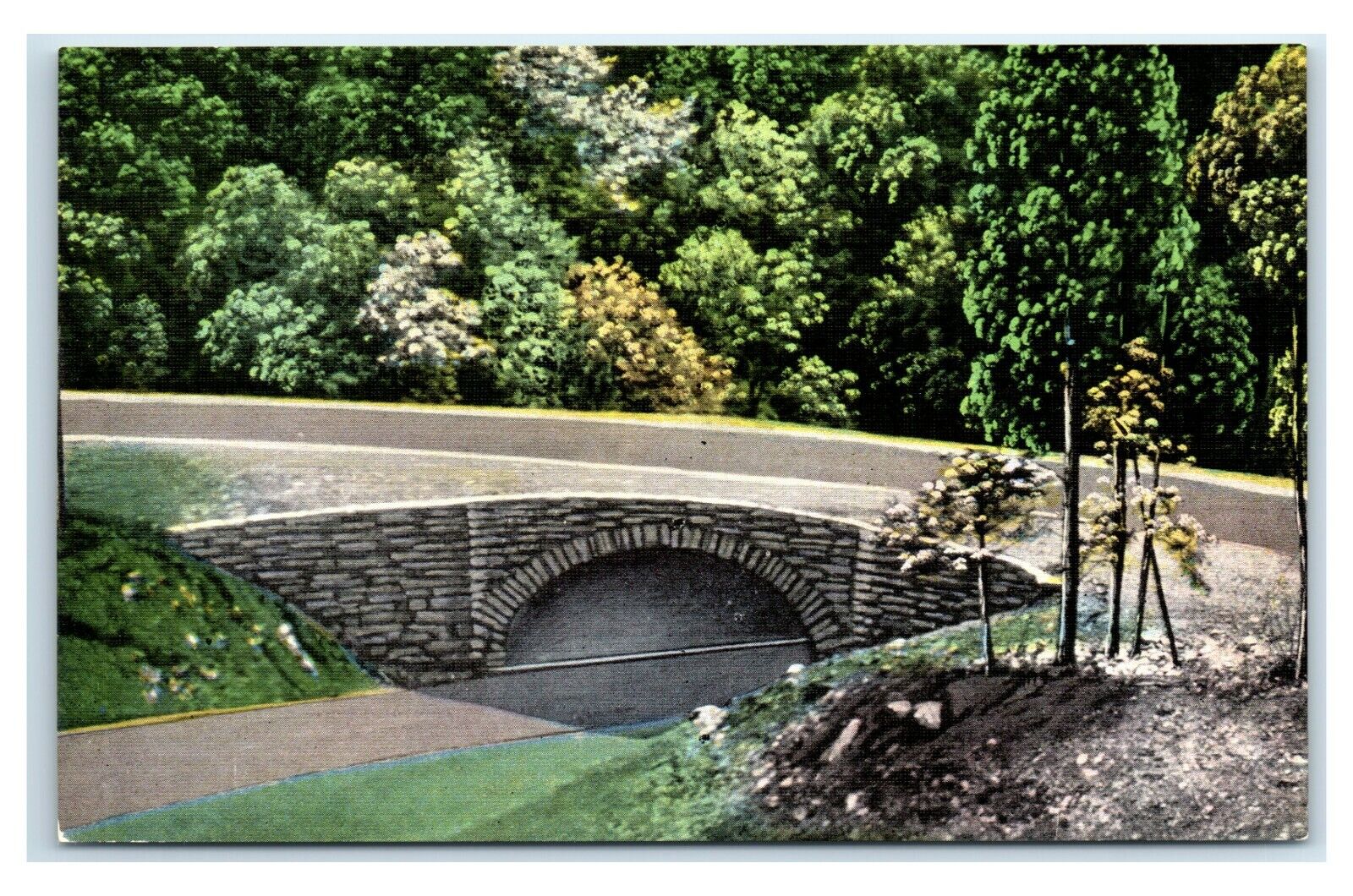 Postcard Loop-Over Bridge, Great Smoky Mt Nat\'l Park TN unused W28