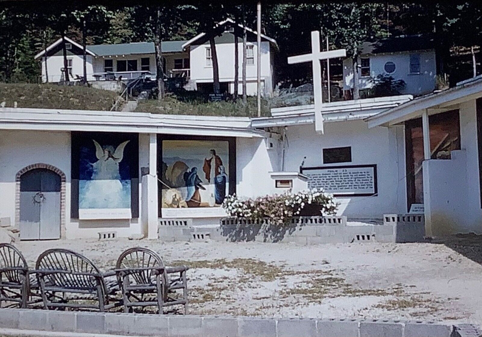 Original Film Slide Religious Mission Holy Cross Church Retreat Murals Angels