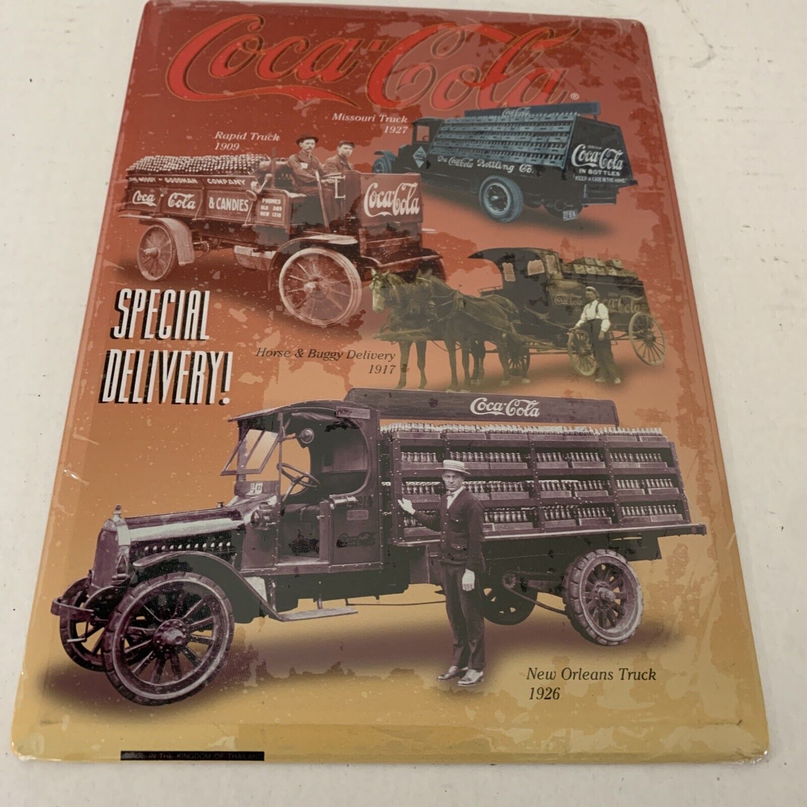Coca Cola Team Metal Tin Metal Sign Poster COCA-COLA THE REAL THING 1996 New