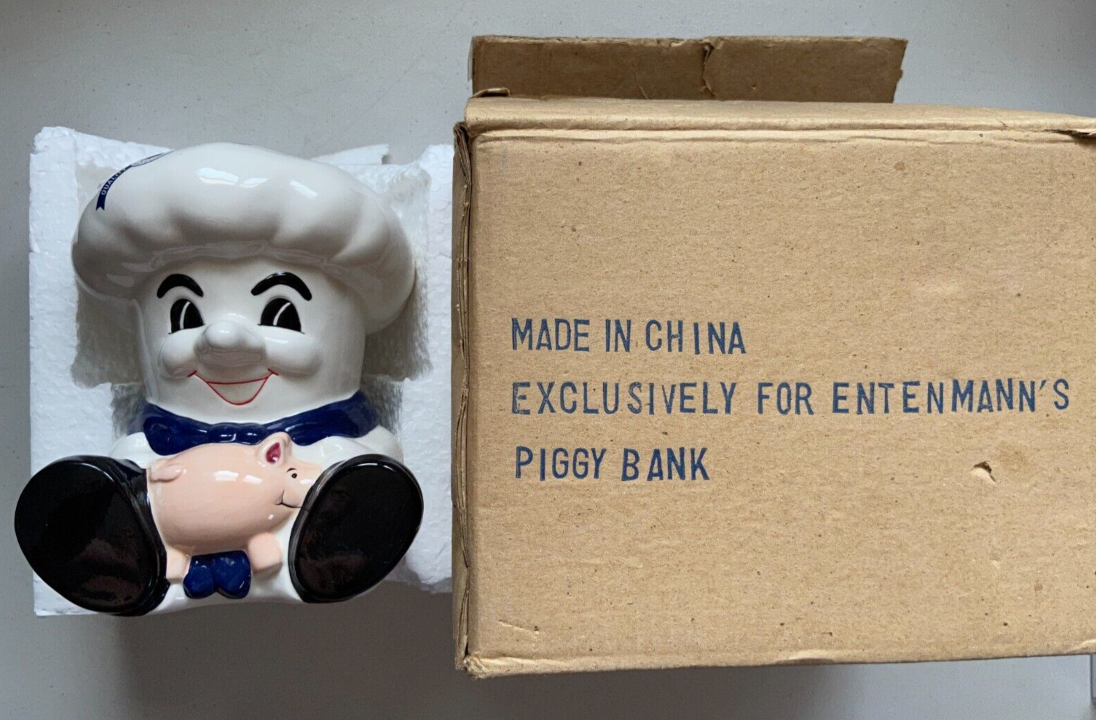 Entenmann\'s Ceramic Baker / Chef Piggy Coin Bank - New with Box