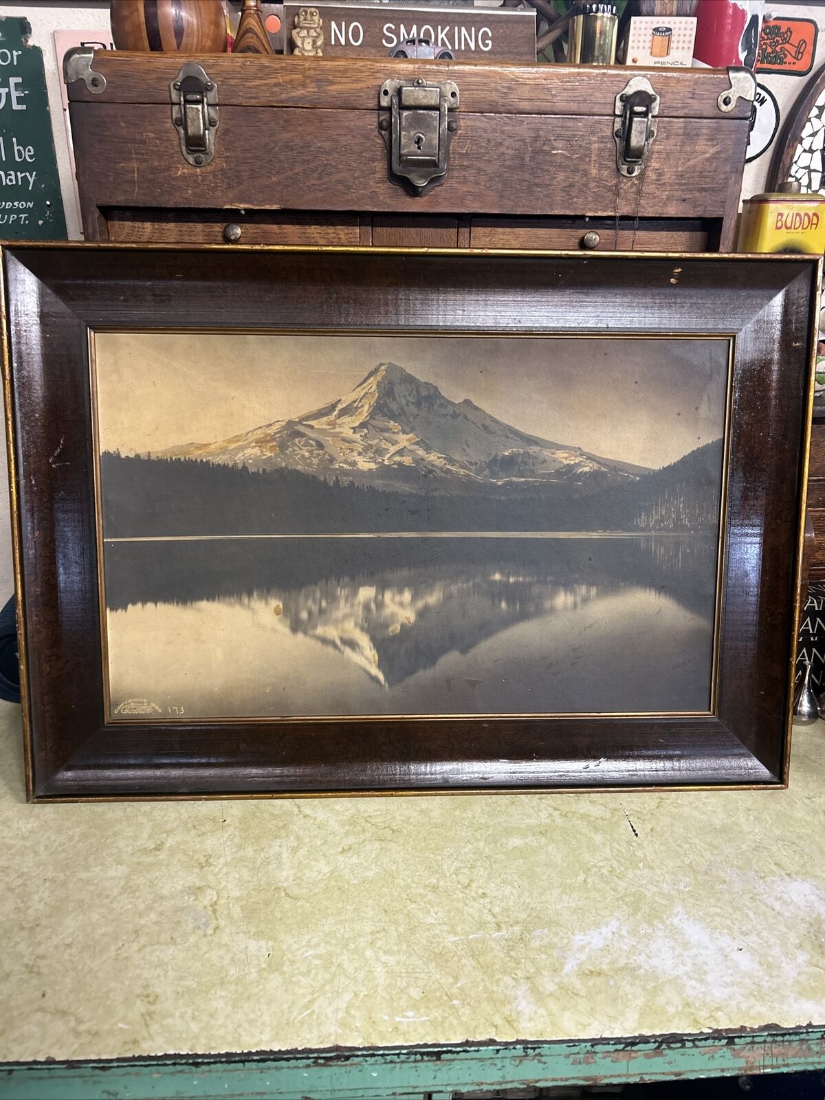 Antique Benjamin Gifford Photograph 1899 Oregon Mt. Hood From Lost Lake