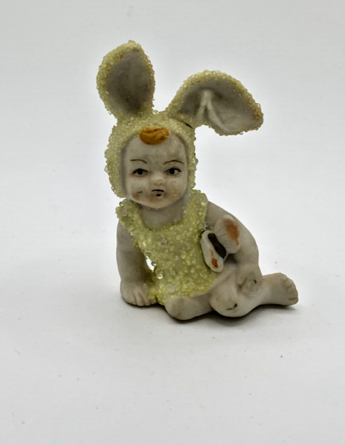 Vintage 1940's Sugar Bunny Baby Yello with Pink Butterfly Easter Bunny