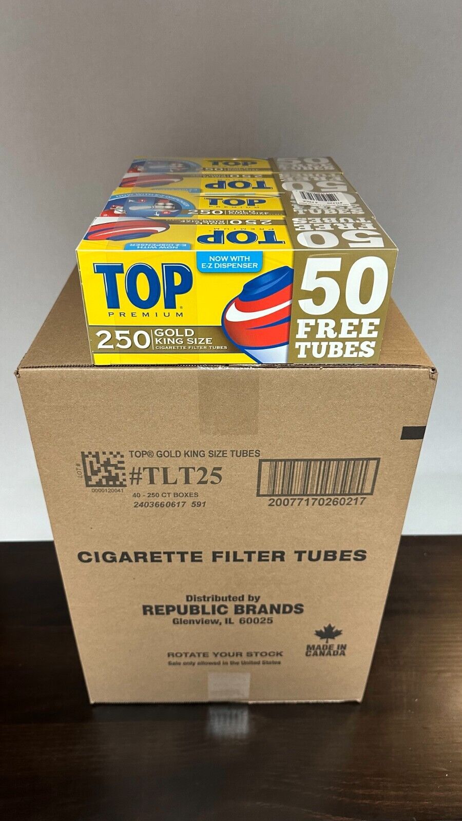 Top Gold King Size RYO Cigarette Tubes - Full Case (10000 Tubes)