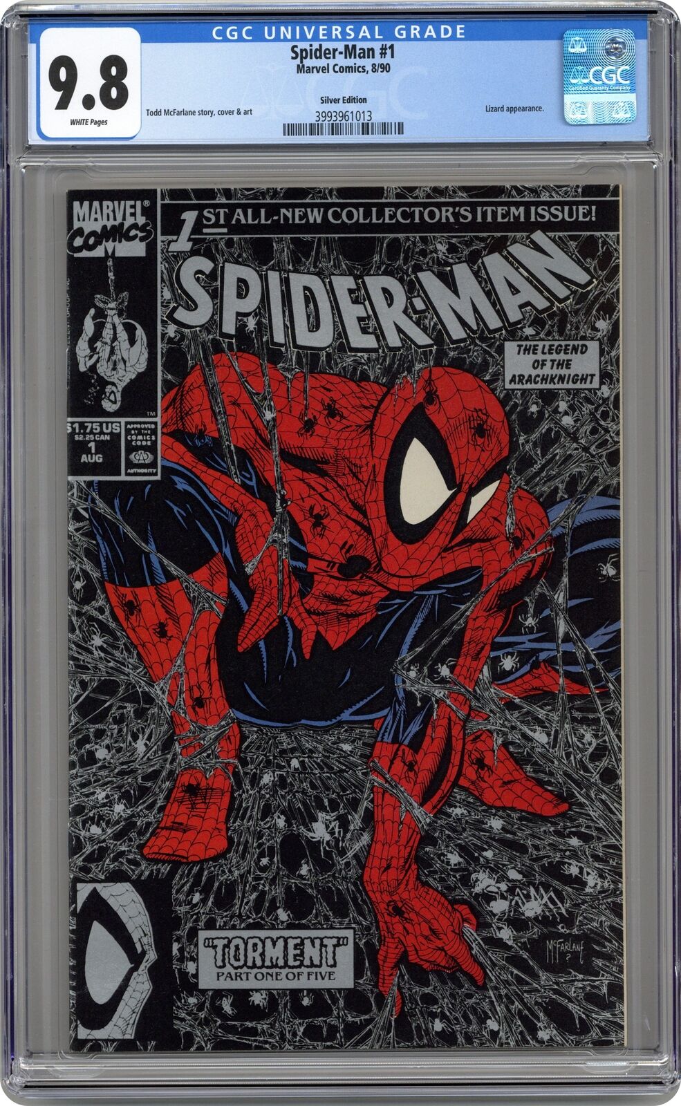 Spider-Man #1 McFarlane Silver Variant CGC 9.8 1990 3993961013