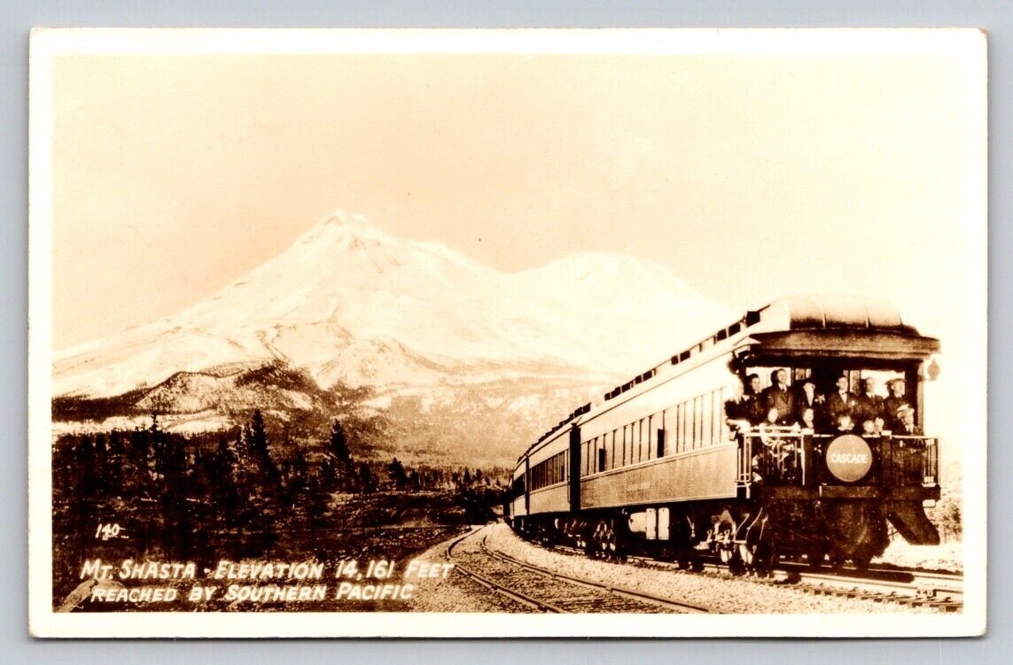RPPC Mt Shasta Train Southern Pacific Railroad California Real Photo P422A