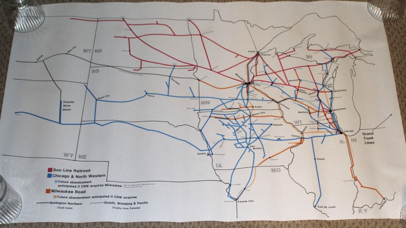 Original Map Showing Impact of CNW Acquisition of Milwaukee Road