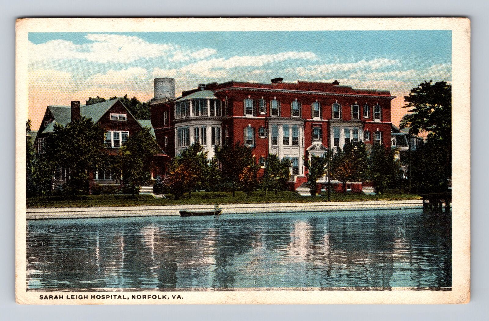Norfolk VA-Virginia, Sarah Leigh Hospital, Antique, Vintage Souvenir Postcard