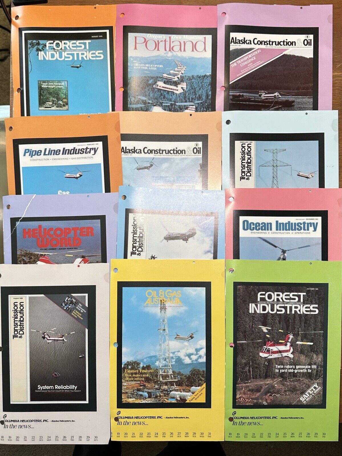 Vintage 1980s Columbia Helicopter Boeing Vertol Advertising Magazine Covers Lot