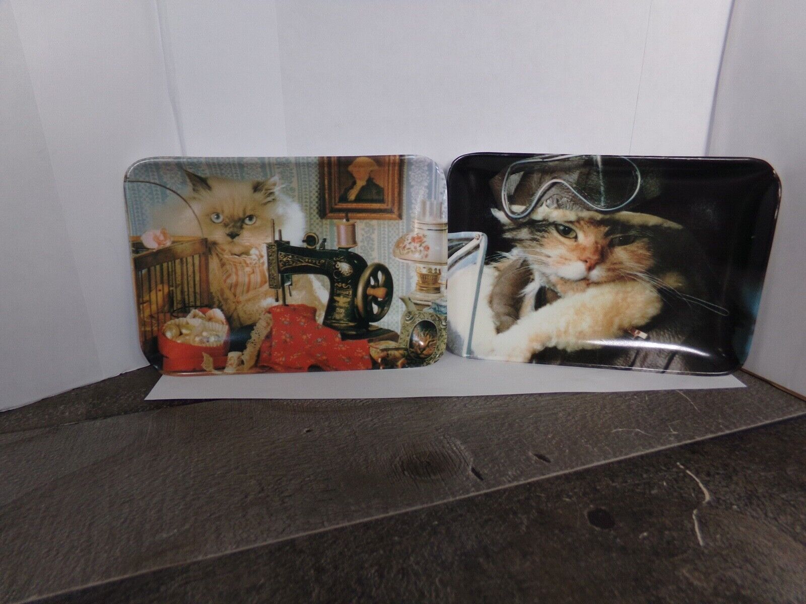 2 Mini Cat Trays Melamine Monza s.a.s. R2S Made in Italy Cats Aviator & Artistan
