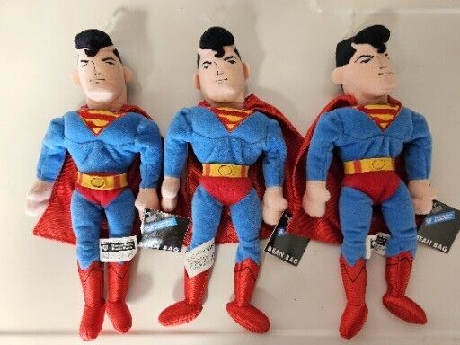 DC Warner Brothers Studios Store Bean Bag Superman (LOT of 3)