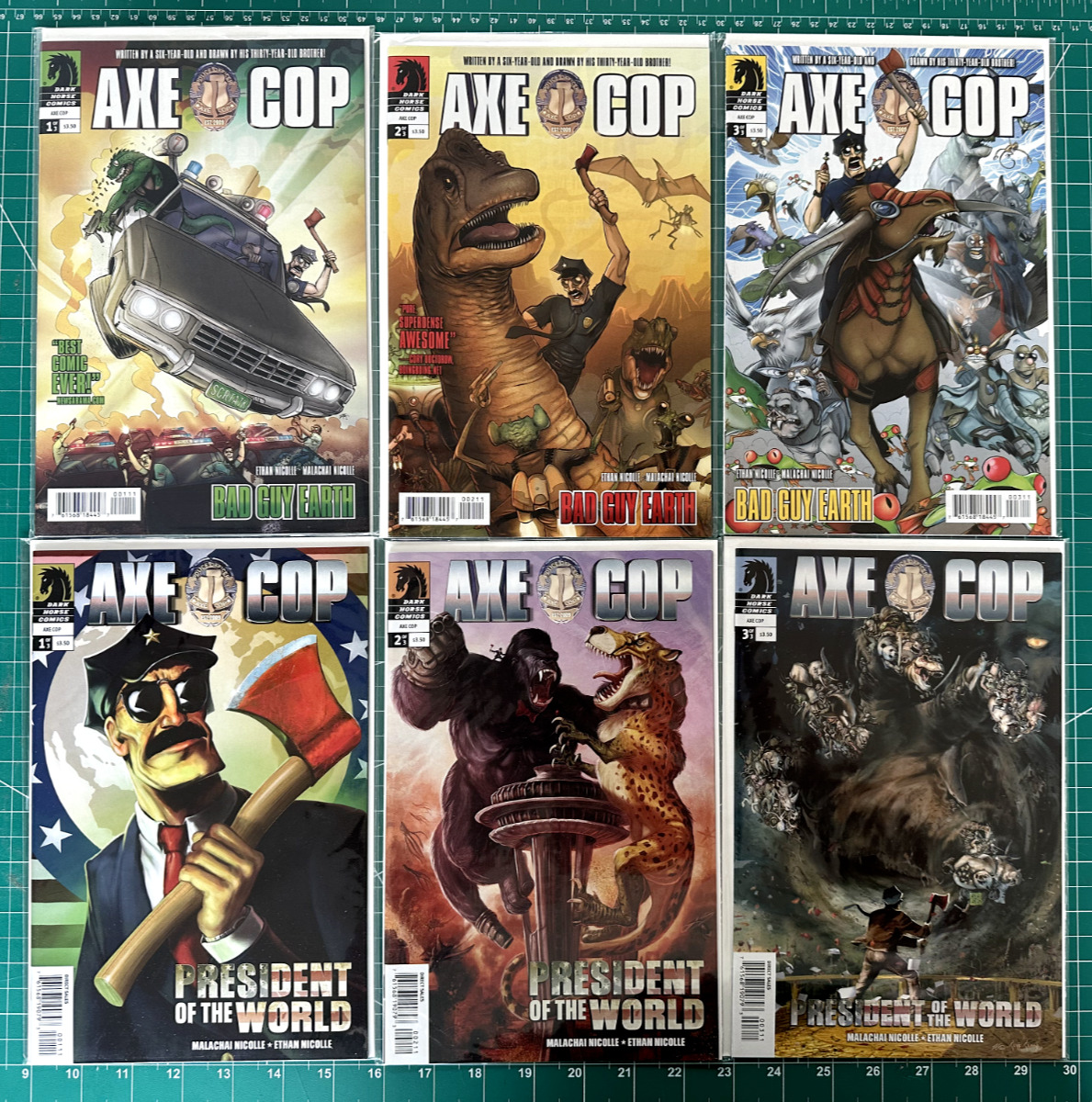 AXE COP: PRESIDENT OF THE WORLD #1-3 COMPLETE + BAD GUY EARTH #1-3 COMPLETE