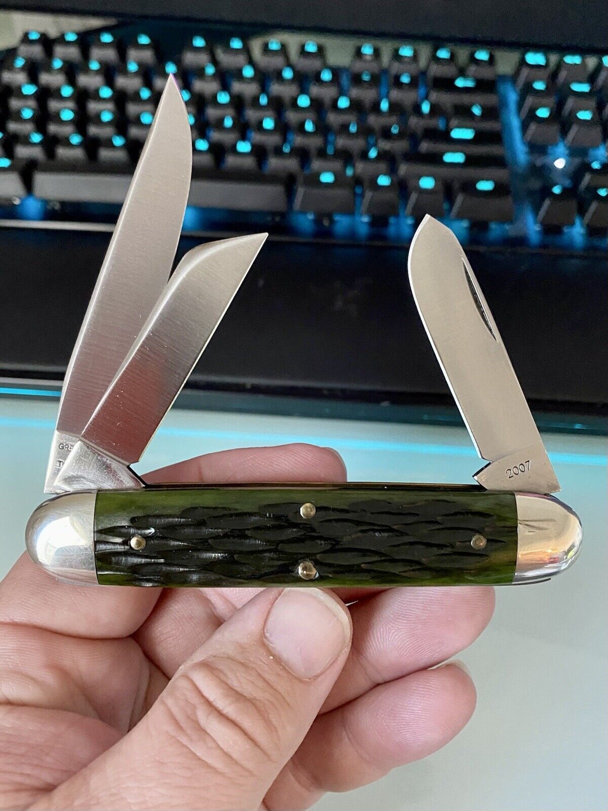 Rare 1 of 10 2008 53 Stockman Great Eastern Cutlery River Valley Green GEC Knife