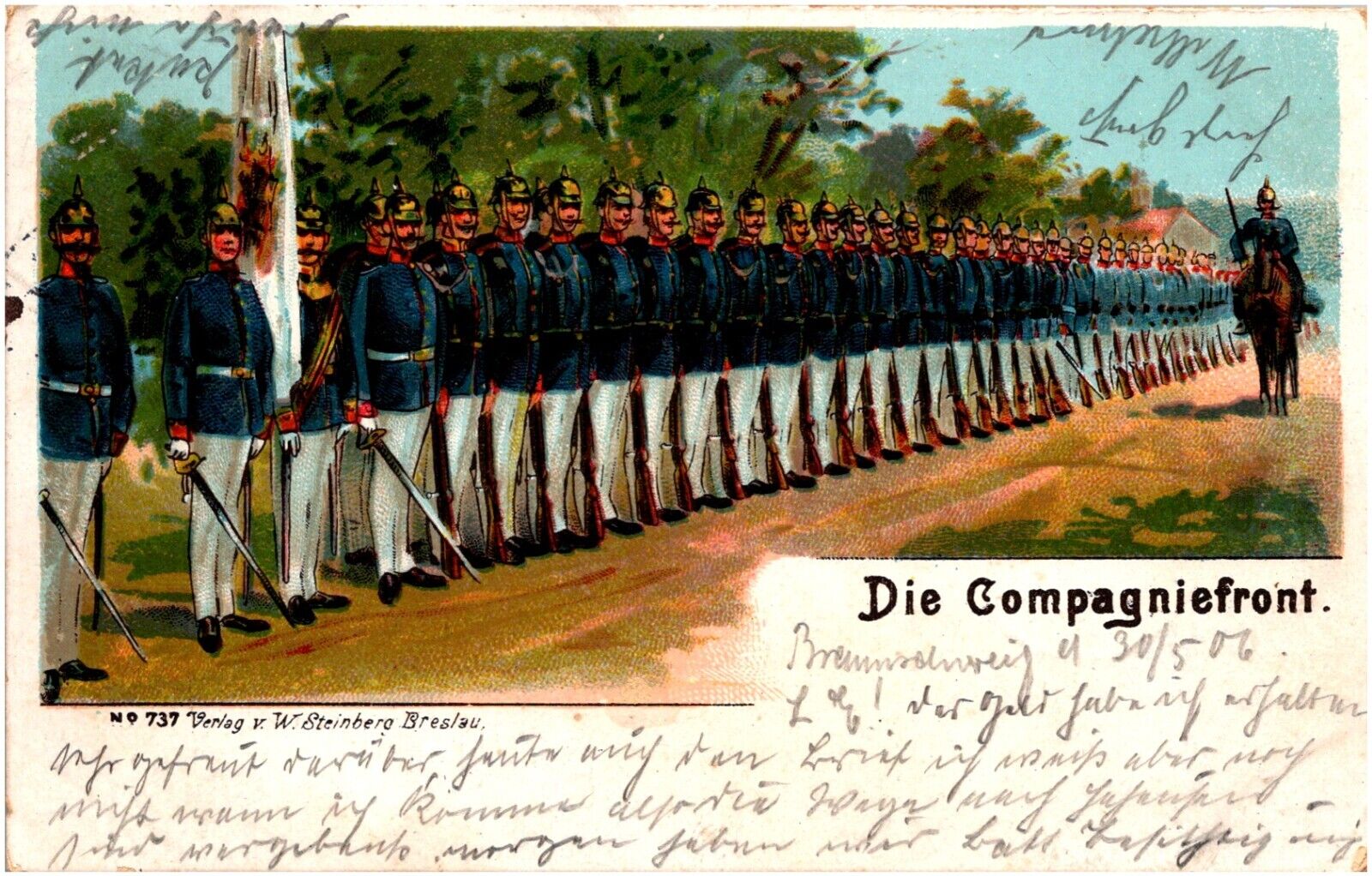 Die Compagniefront German Infantry Soldiers Company Front 1906 Military Postcard