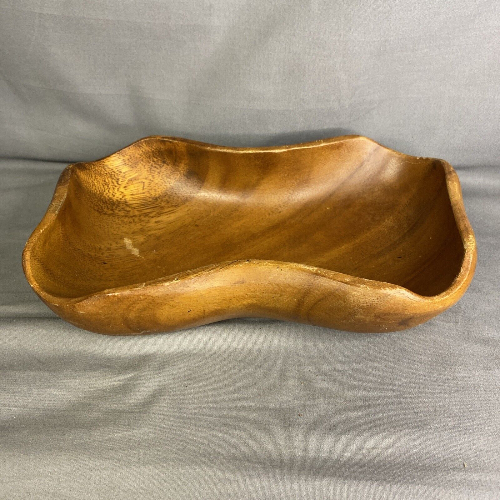Vintage Rectangle  Wooden Serving Bowl 8.5” X 5.5”  Trinket