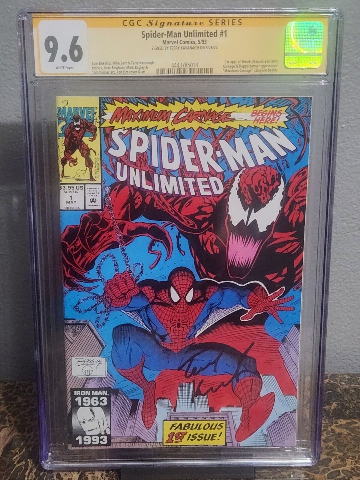 spider-man unlimited #1 Signed By Terry Kavanagh CGC Signature Series