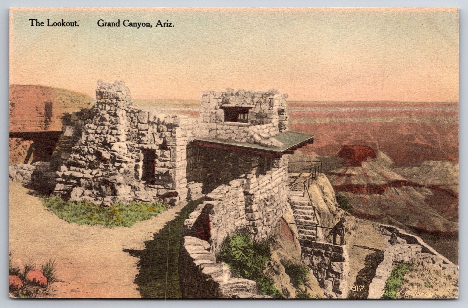 Grand Canyon Arizona~The Lookout~Studio On South Rim~Limestone~Fred Harvey