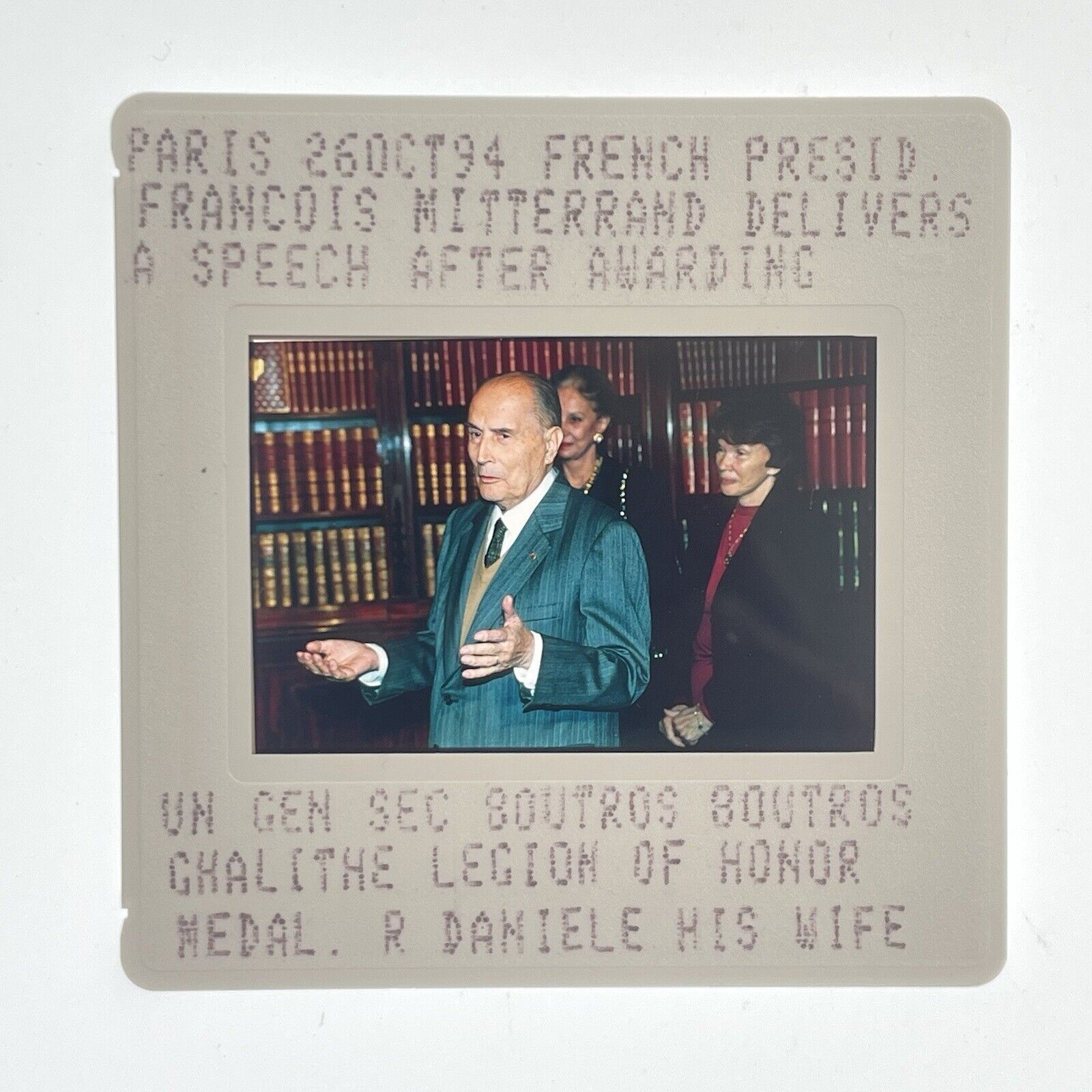 France President François Mitterrand UN   S27117 SD11 35mm Slide