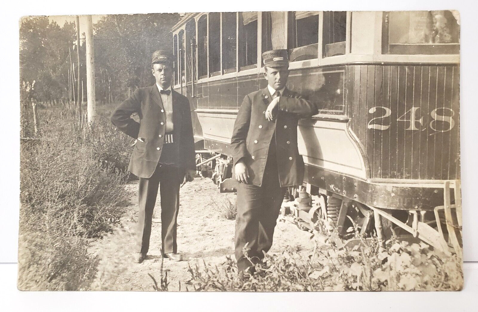 Vintage RPPC Train Conductor Ticket Taker Real Photo Postcard | Car 248 Unposted