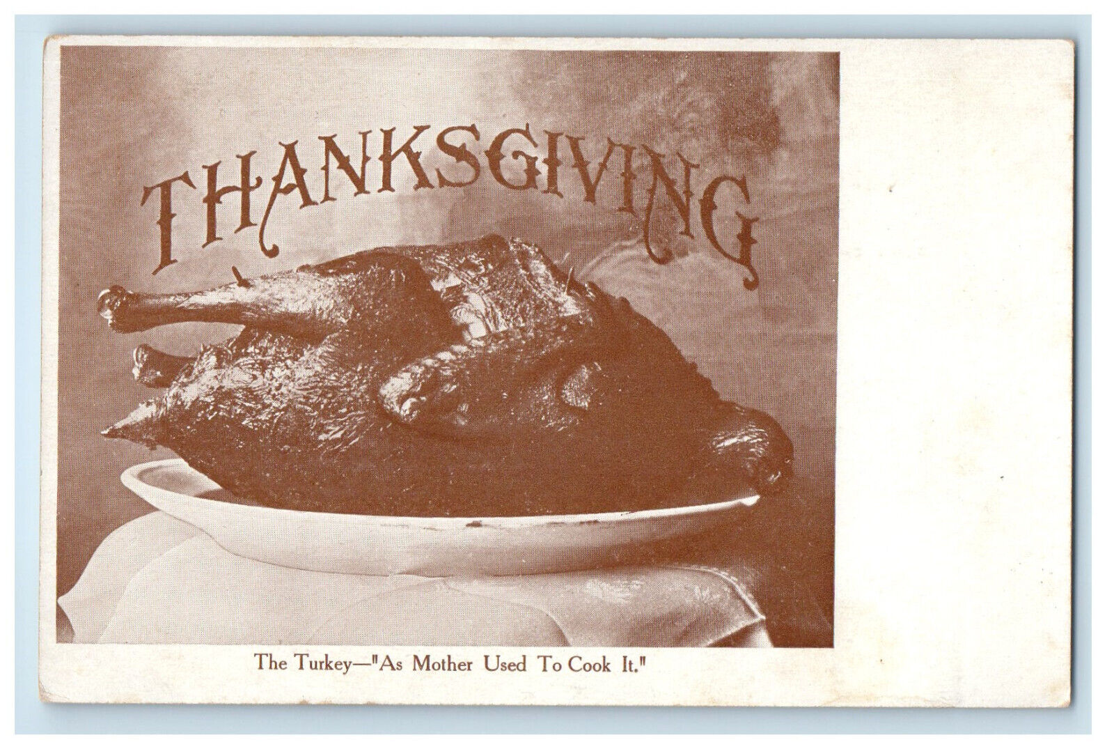 c1900s Thanksgiving, Turkey As Mother Used to Cook It PMC Unposted Postcard