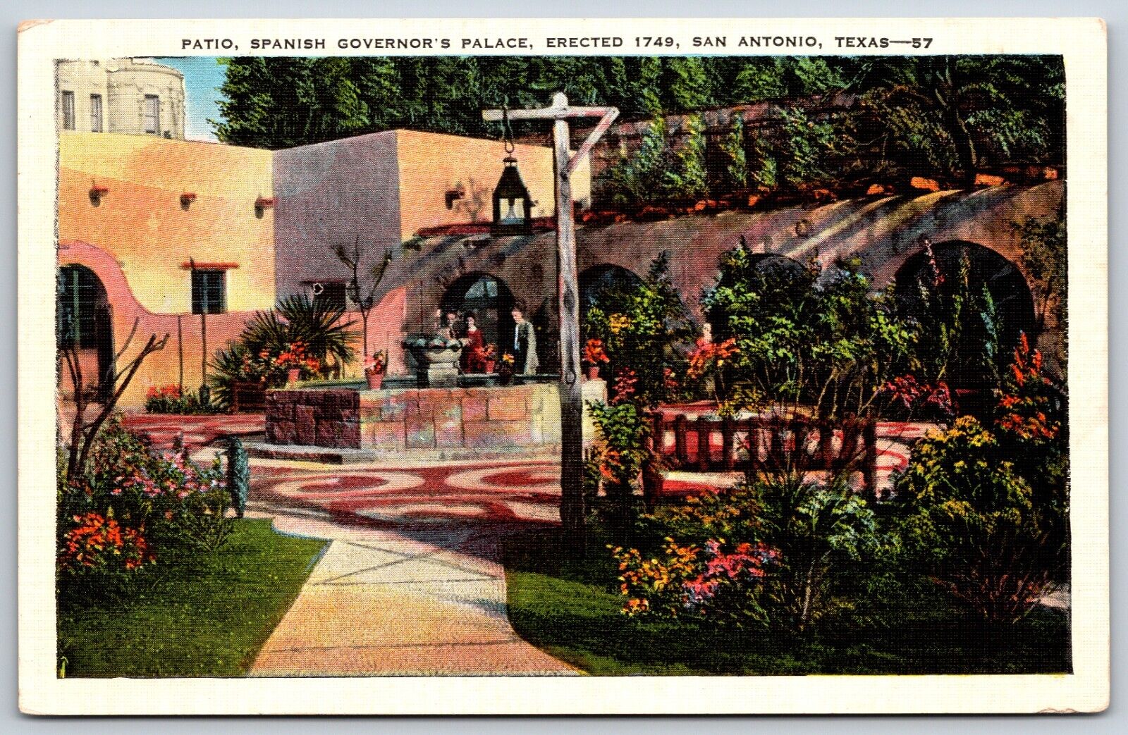 Postcard Patio, Spanish Governor\'s Palace, San Antonio Texas Unposted