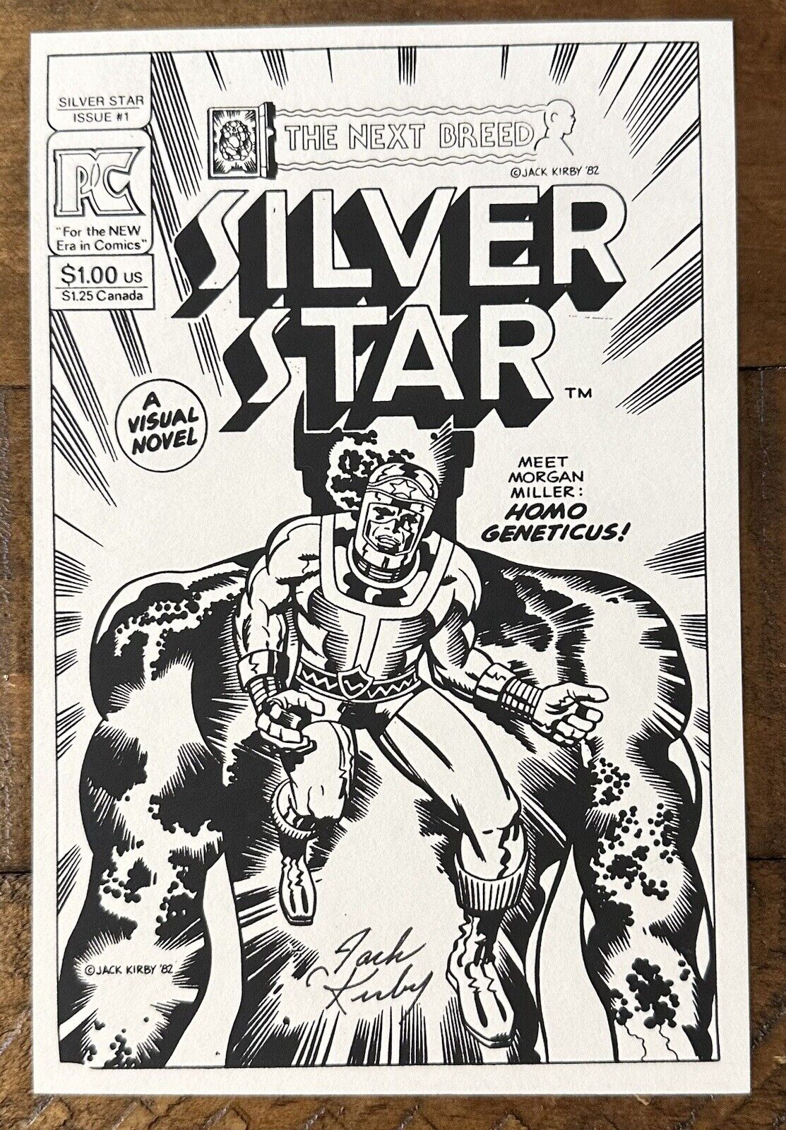 Vintage 1982 Jack Kirby Hand Signed Silver Star Comic Print Promo Convention