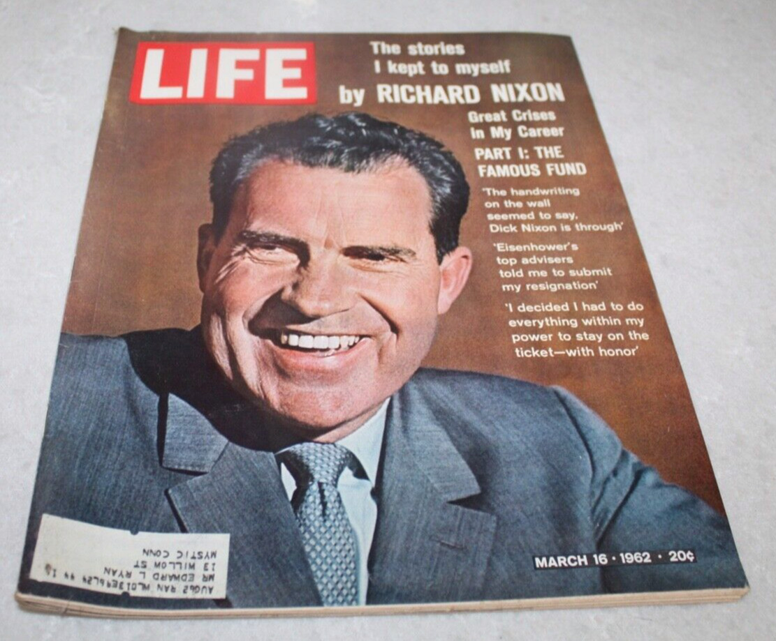Vtg Life Magazine MARCH 16, 1962 President Richard Nixon GREAT ADS