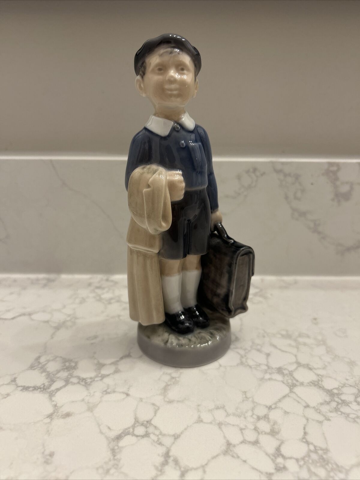 Vintage Boy with Briefcase Royal Copenhagen June Figurine#4528 by Hans H. Hansen