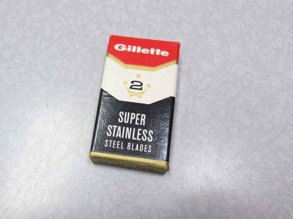 Vintage 1963 2 Gillette Super Stainless Blade in box