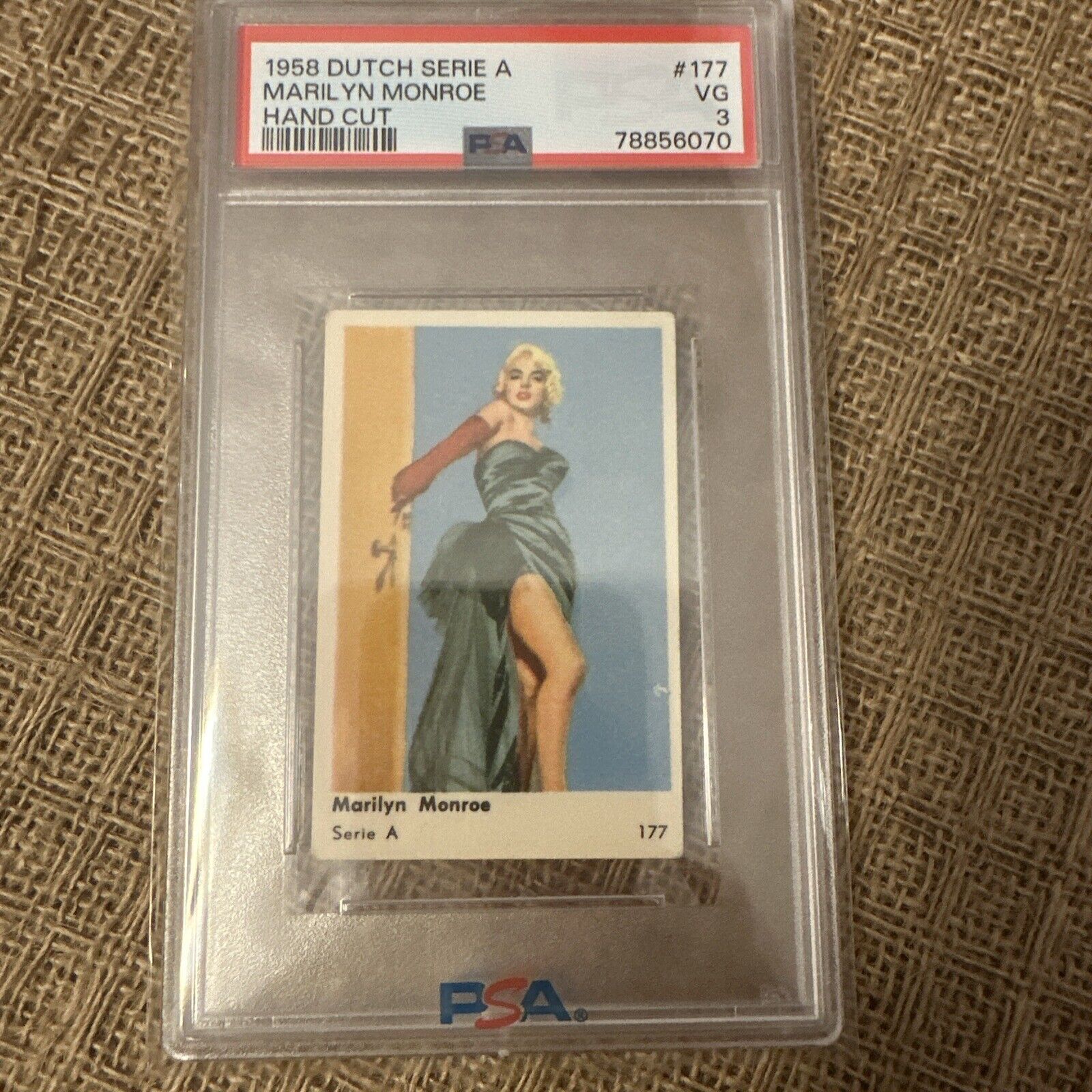 1958 Dutch Gum Movie Cards Serie A 177 Marilyn Monroe PSA 3 VG film vtg graded
