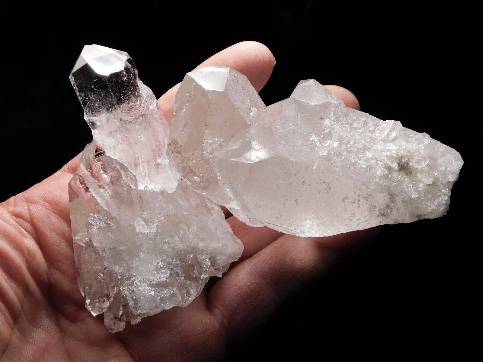 TWO 100% Natural Quartz Crystal Clusters From Brazil 253gr