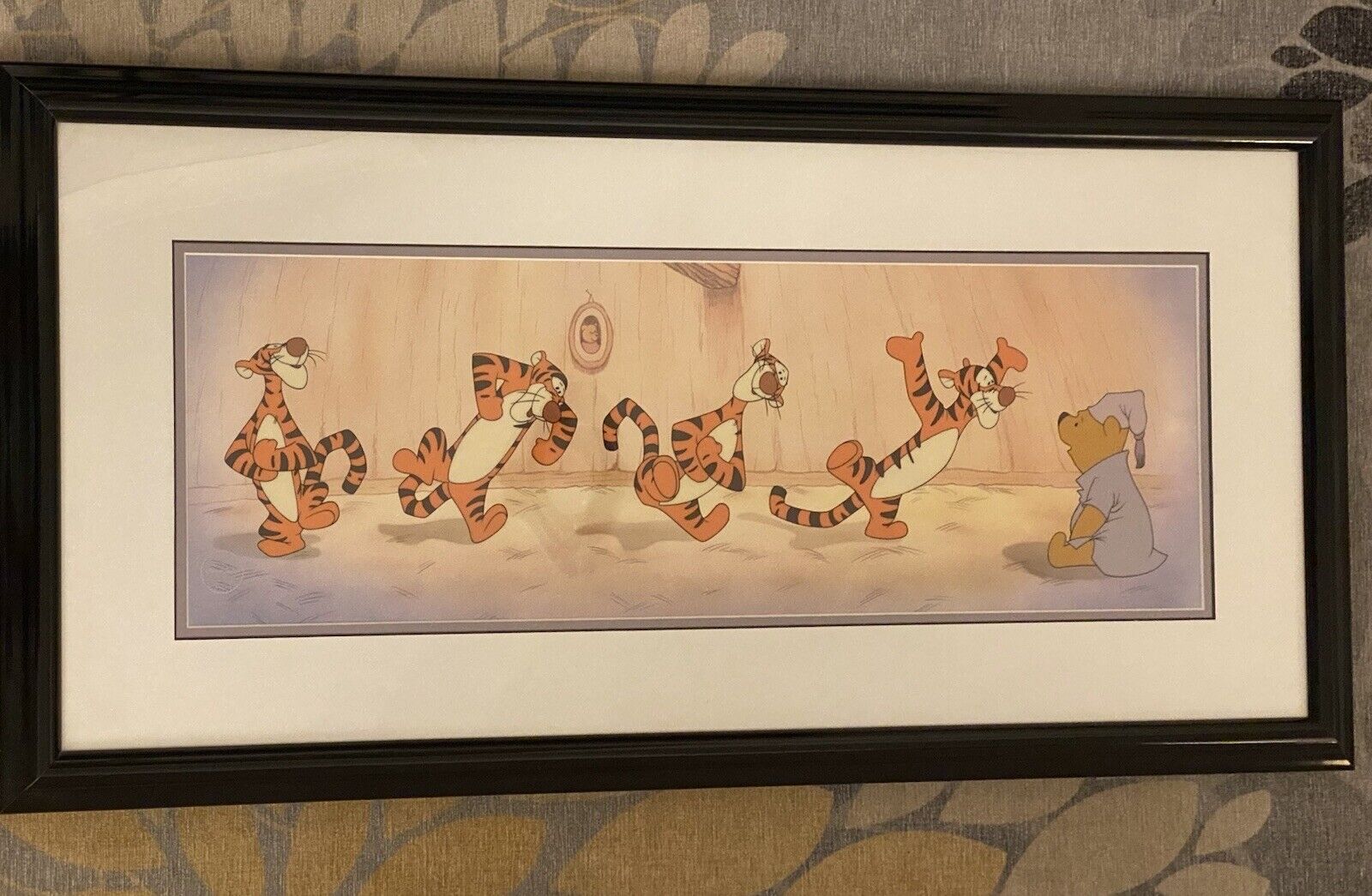 Framed Ltd Ed Sericel - Disney Winnie the Pooh & the Blustery Day and Tigger