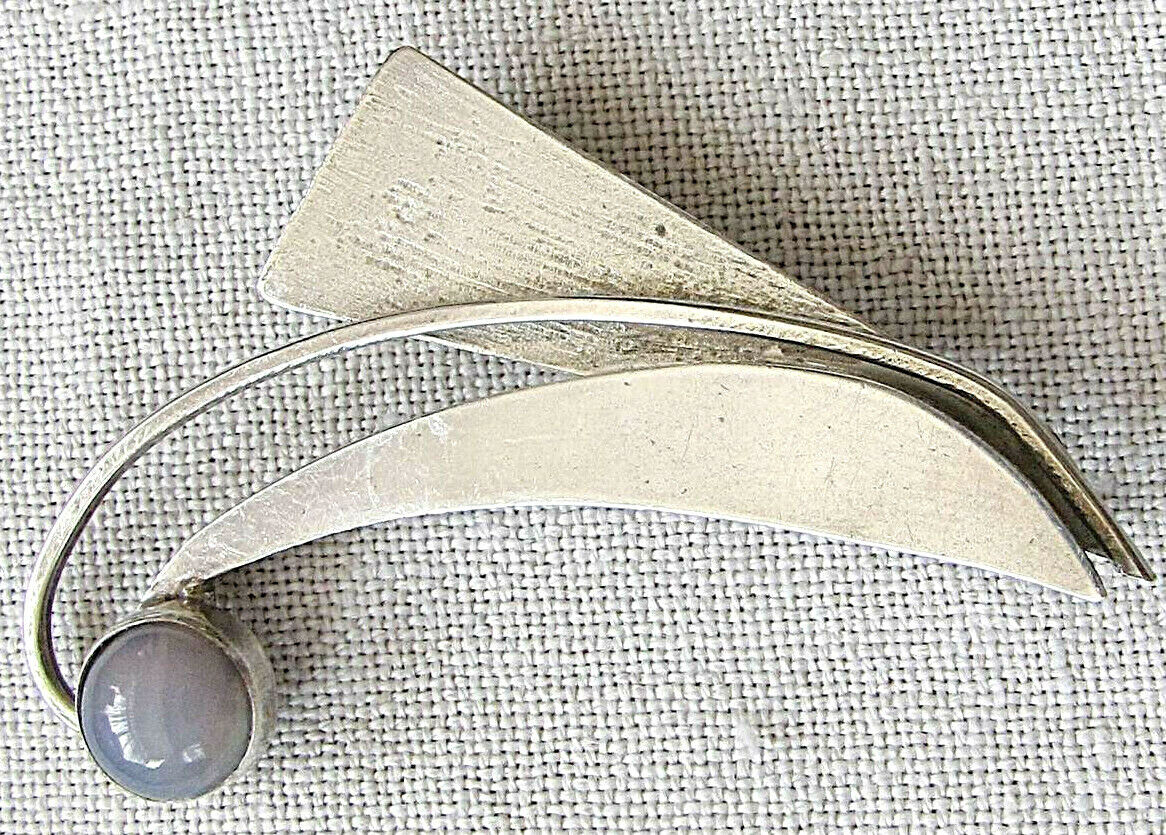 Old modernist moonstone silver sterling Pendant /Brooch 19gr. \