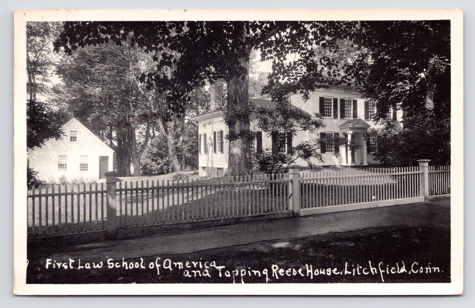 1940s Law Schoo Tapping Reeve House RPPC Litchfield Connecticut CT Postcard